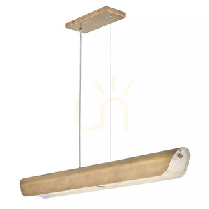 Lustră liniară LED Hinkley Arco 117 cm alamă Heritage Brass - Elstead small 0