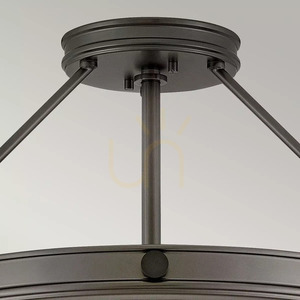 Plafonieră semi-aplicată Collier medie - 4 surse de lumină - Negru oxidat Elstead small 1