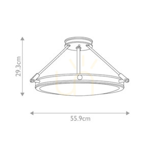 Plafonieră semi-aplicată Collier medie - 4 surse de lumină - Negru oxidat Elstead small 4