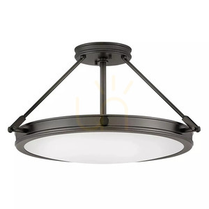 Plafonieră semi-aplicată Collier medie - 4 surse de lumină - Negru oxidat Elstead small 0