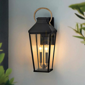Felinar de perete mare Dawson - 2 surse de lumină - Negru, bronz lustruit Elstead small 5