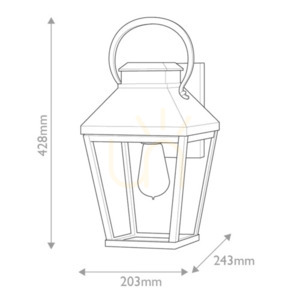 Felinar mediu de perete exterior Dawson - 1 sursă de lumină - negru cu bronz lustruit Elstead small 7