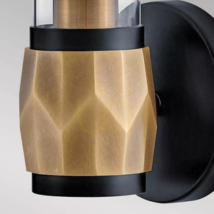 Aplică de perete Ellison IP44 - 1 sursă de lumină - Negru cu alamă Heritage Brass Elstead small 4