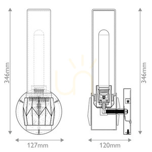 Aplică de perete Ellison IP44 - 1 sursă de lumină - Negru cu alamă Heritage Brass Elstead small 7