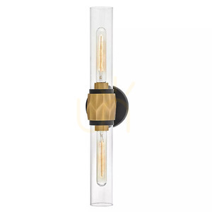 Aplică de perete Ellison IP44 - 2 surse de lumină - negru și alamă Heritage Brass Elstead small 1