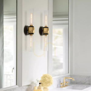 Aplică de perete Ellison IP44 - 2 surse de lumină - negru și alamă Heritage Brass Elstead small 6