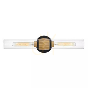 Aplică de perete Ellison IP44 - 2 surse de lumină - negru și alamă Heritage Brass Elstead small 0