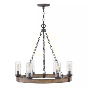 Lanternă suspendată Sawyer - 6 surse de lumină - Imitație de lemn Elstead small 0
