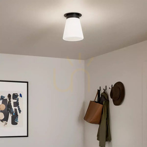 Plafonieră Albers - 1 sursă de lumină - negru, abajur din sticlă opal Elstead small 4