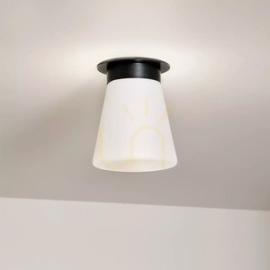 Plafonieră Albers - 1 sursă de lumină - negru, abajur din sticlă opal Elstead small 5