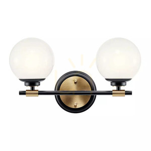 Aplică Benno - 2 surse de lumină - negru și bronz șampanie Elstead small 1