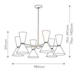 Candelabru Phix - 12 surse de lumină - Bronz șampanie Elstead small 7