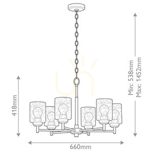 Winslow candelabru - 6 surse de lumină - alamă naturală Elstead small 7