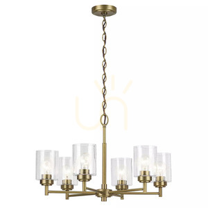 Winslow candelabru - 6 surse de lumină - alamă naturală Elstead small 0