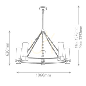Candelabru Kristy - 5 surse de lumină - Aur decolorat Elstead 6 Candelabru Kristy - 5 surse de lumină - Aur decolorat Elstead small 6
