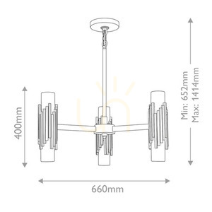 Candelabru Marvele - 6 surse de lumină - Alamă îmbătrânită Elstead small 6