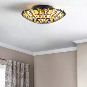 Reed plafond - 2 surse de lumină - Valiant bronz Elstead small 6