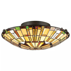 Reed plafond - 2 surse de lumină - Valiant bronz Elstead small 0