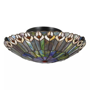 Plafonieră Tiffany Watkins - 2 surse de lumină - Valiant Bronze Elstead small 6