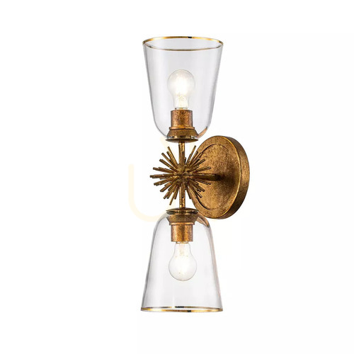 Verifica Lampă de perete Staring - 2 surse de lumină - Faded gold Elstead