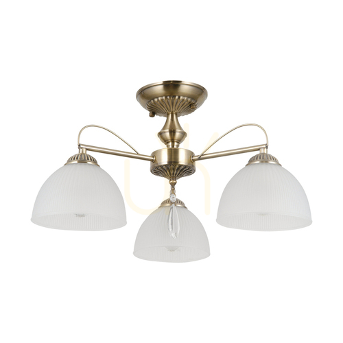 Verifica Lustră suspendată Italux Moreti 3xE27 alamă alb opal 50 cm PND-40623-3-AB