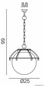 Lampă suspendată exterior SU-MA Kula negru patină 25 cm K 1018/1/KPO small 4