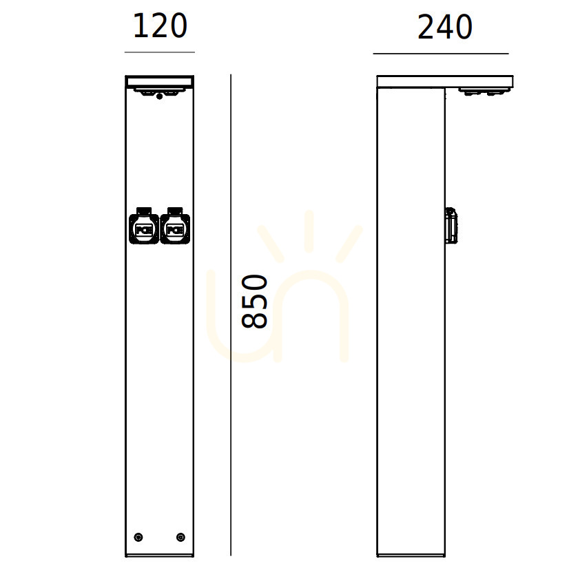 Vedere Lampă modernă de grădină SKARA - 2943BL - negru - 7,7W 3000k + două prize - NORLYS Lampă modernă de grădină SKARA - 2943BL - negru - 7,7W 3000k + două prize - NORLYS