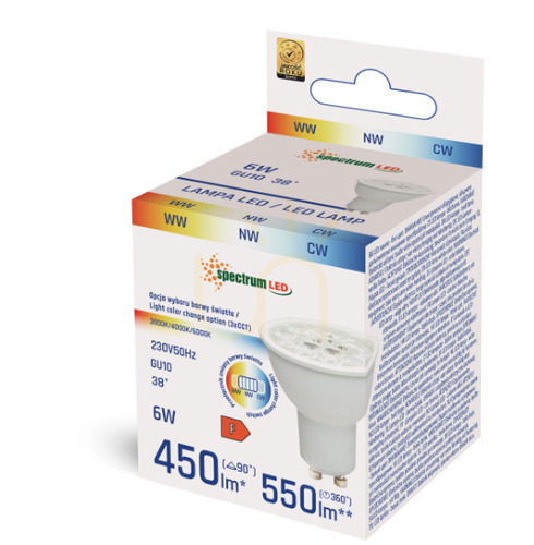 Verifica Bec LED 6W GU10 CCT - 3000/4000/6000K - culoare variabilă a luminii.