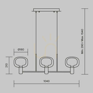 Lampa suspendată VISION MOD411PL-03G Maytoni small 8