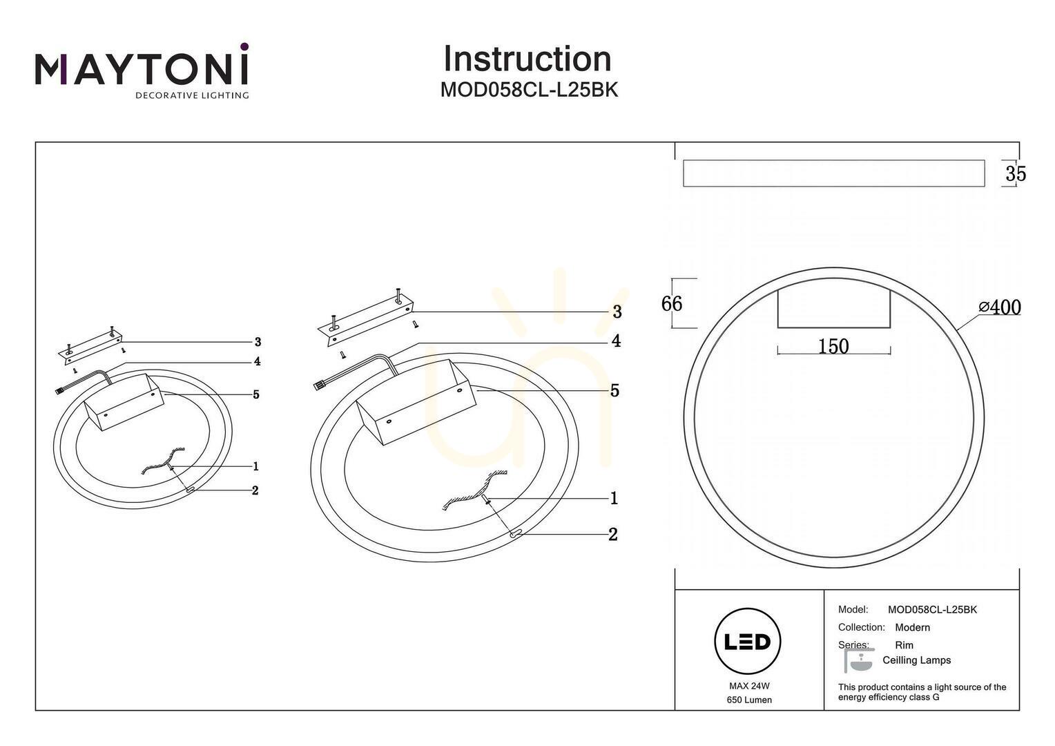 Verifica Plafond RIM MOD058CL-L25BK Maytoni Plafond RIM MOD058CL-L25BK Maytoni