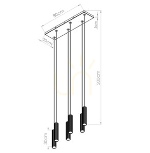 IVAR 6L piersică LED 4000K lampă suspendată small 1