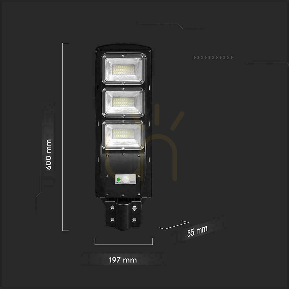Vedere Streetlight LED Solar V-TAC 12W Negru VT-ST180W 6000K 1200lm proiector. Streetlight LED Solar V-TAC 12W Negru VT-ST180W 6000K 1200lm proiector.
