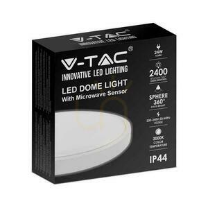 Plafond V-TAC 24W LED rotund IP44 senzor de mișcare cuptor cu microunde 30cm alb VT-8624S-W-RD 4000K 2400lm small 2