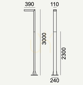 Lampă de parc/grădină NORLYS ASKER 300 cm Grafit RAL7016 LED IP65 5224GR small 3