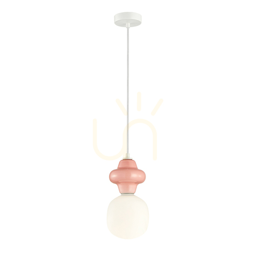 Verifica Pendul Italux Latera roz E14 sticlă ceramică 15 cm PND-94331-1S-PK