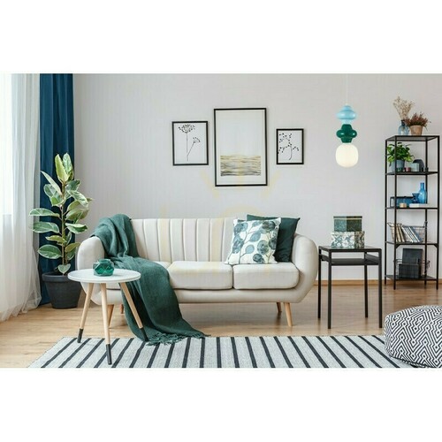 Verifica Pendul Italux Latera albastru-verde cu abajur alb E14 18 cm PND-94331A-1S-MLTI