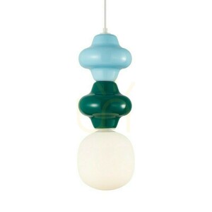 Pendul Italux Latera albastru-verde cu abajur alb E14 18 cm PND-94331A-1S-MLTI small 2