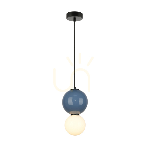 Verifica Pendul Italux Blue Pieve LED 5W 3000K Alb Opal Ø15 cm PND-95221-1S-BLU