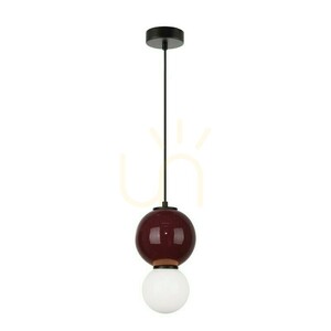 Lampă suspendată Italux Pieve LED ceramică bordo și sticlă albă 15 cm 5W 3000K PND-95221-1S-PRP small 1