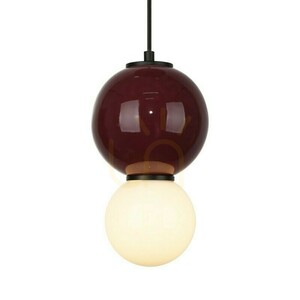 Lampă suspendată Italux Pieve LED ceramică bordo și sticlă albă 15 cm 5W 3000K PND-95221-1S-PRP small 2