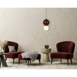 Lampă suspendată LED Italux Pieve, bordo, 18 cm PND-95221-1M-PRP small 1