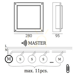 NORDLAND lampă de perete pentru exterior / plafon cu senzor de mișcare 7118WH 12W 3000K - alb-RAL 9003 - NORLYS small 6