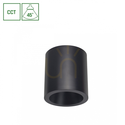 Verifica Chloe complet montat la suprafață 7 W Cct 230 V 45 St Ip20 Ugr<19 Fi90 X100 Mm Negru rotund.
