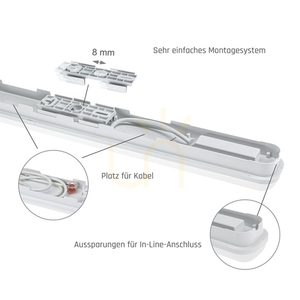 Limea Go Hermetic 600mm 25 W Cw 230 V 120st Ip65 Ik07 600x60x52mm Alb small 11