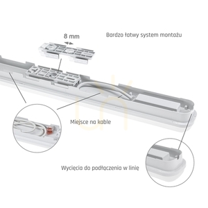 Limea Go Hermetic 600mm 25 W Cw 230 V 120st Ip65 Ik07 600x60x52mm Alb small 2