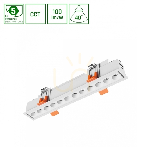 Verifica Grid S Flush Mount 12 W Cct 230 V 40st Ip20 230x34x61mm Alb 5 ani Gw. Spectrum