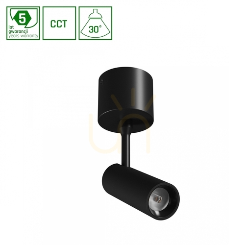 Verifica Spot S Corp de iluminat de suprafață 6 W Cct 230 V 30st Ip20 dia.35x122x184mm Negru 5 ani garanție. Spectrum