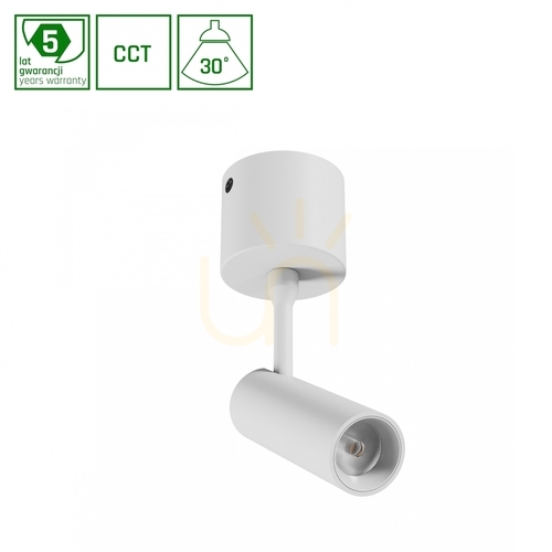 Verifica Spot S Corp de iluminat de suprafață 6 W Cct 230 V 30st Ip20 dia.35x122x184mm Alb 5 ani garanție. Spectrum