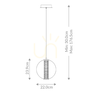 Lampă suspendată ATOMO - 1 sursă de lumină - Aur periat QUINTIESSE 2 Lampă suspendată ATOMO - 1 sursă de lumină - Aur periat QUINTIESSE small 2