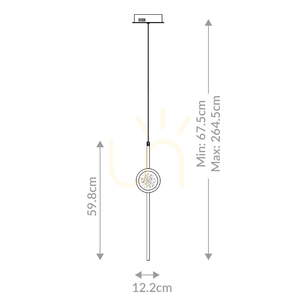 Lampă suspendată BARLETTA - 1 sursă de lumină - Negru mat QUINTIESSE small 2